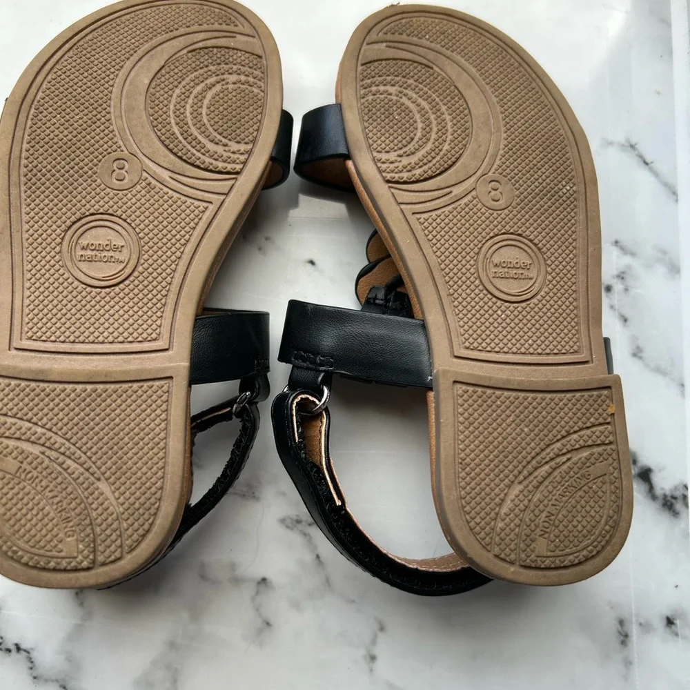 Black Braided Strap Sandals